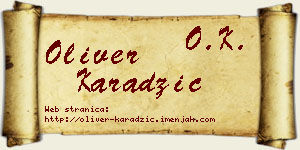 Oliver Karadžić vizit kartica